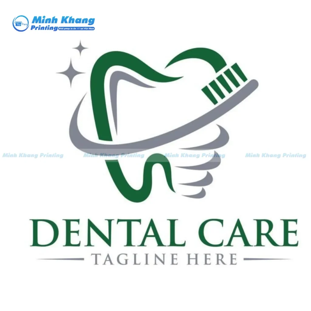 Mẫu logo nha khoa sử dụng hình ảnh chiếc răng cách điệu mang lại vẻ đẹp chuyên nghiệp và hiện đại