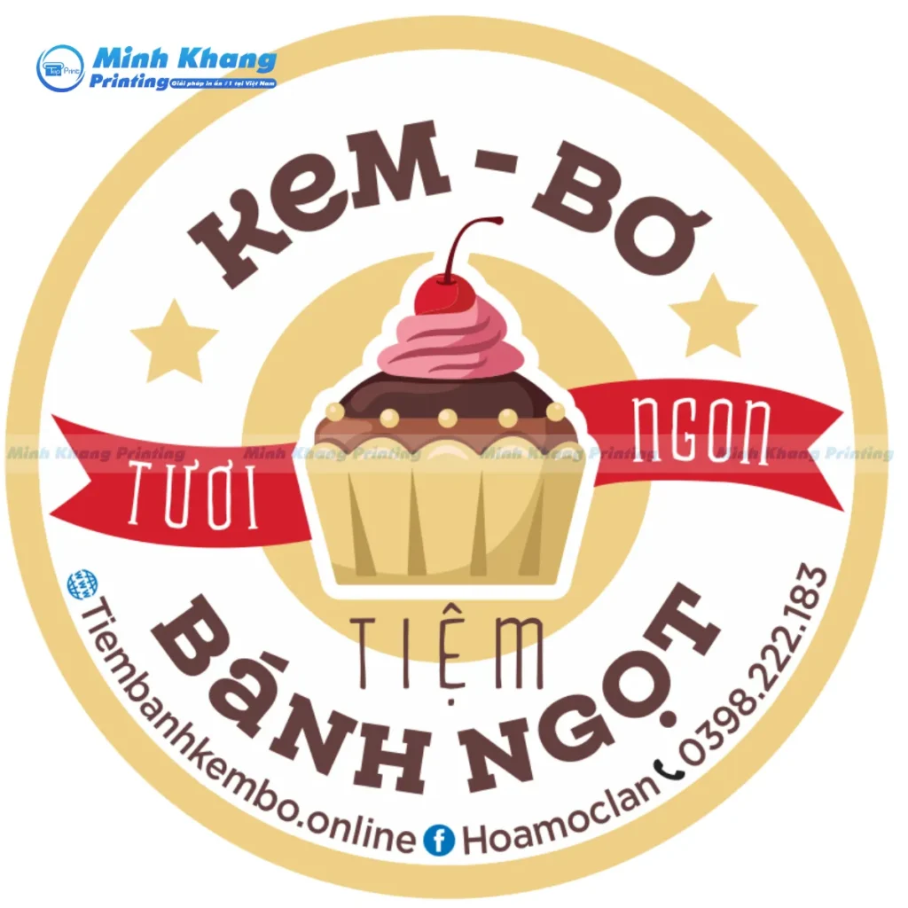 Mẫu logo tiệm bánh panna cotta, cupcake in trên hũ thủy tinh nhỏ thể hiện rõ sự đẳng cấp
