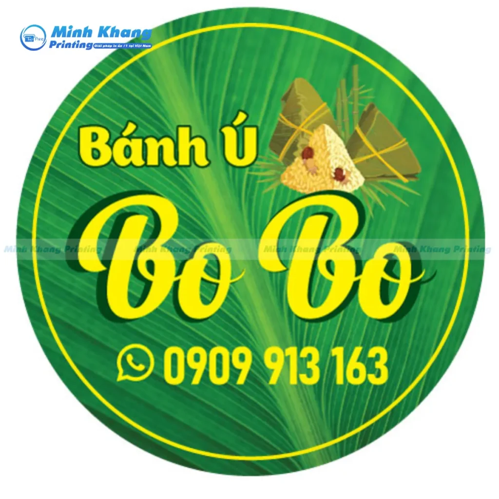 Mẫu logo tiệm bán bánh Ú Bo Bo bắt mắt, sử dụng màu đặc trưng tạo sự dễ nhớ
