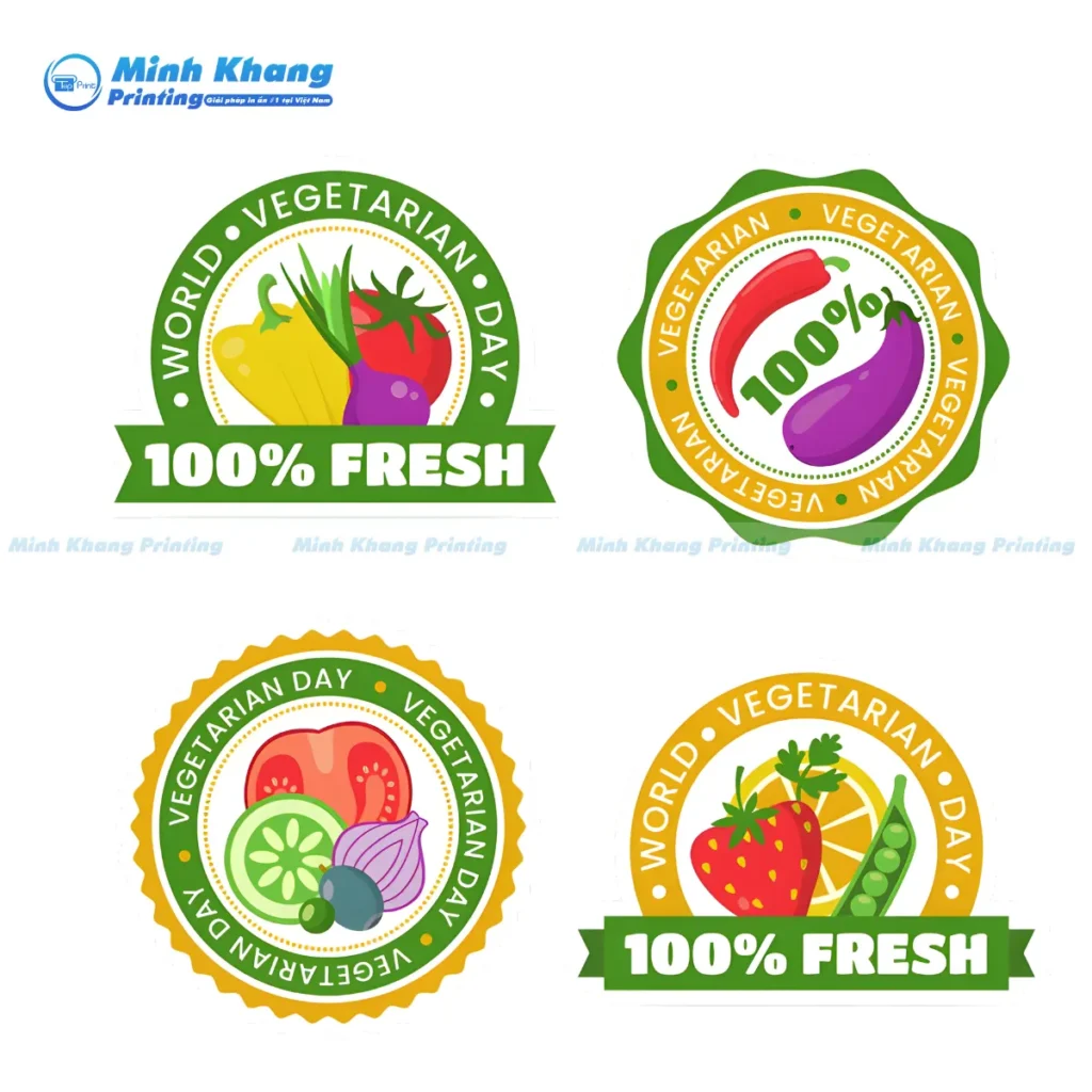 Mẫu logo trái cây kích thước 3 x 3 cm dùng để niêm phong hộp đựng siêu đẹp