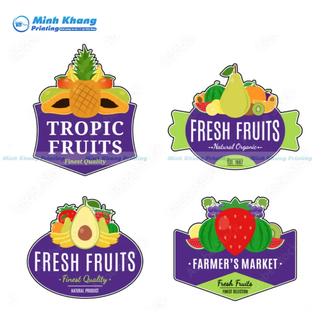 Mẫu thiết kế logo shop hoa quả nổi bật cùng tông màu xanh lá thật tươi mát
