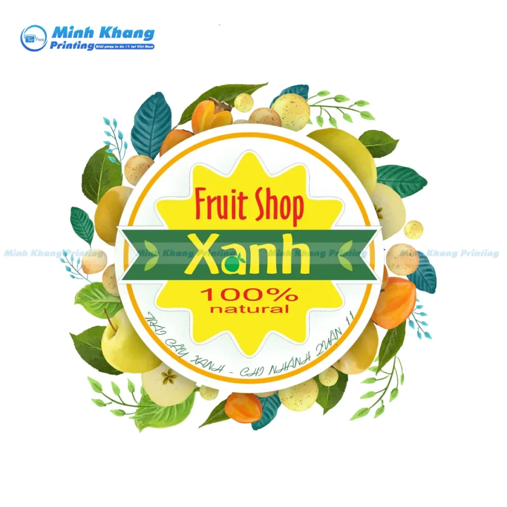 Mẫu tem dán hộp trái cây cao cấp sử dụng phông chữ ánh kim vô cùng lấp lánh