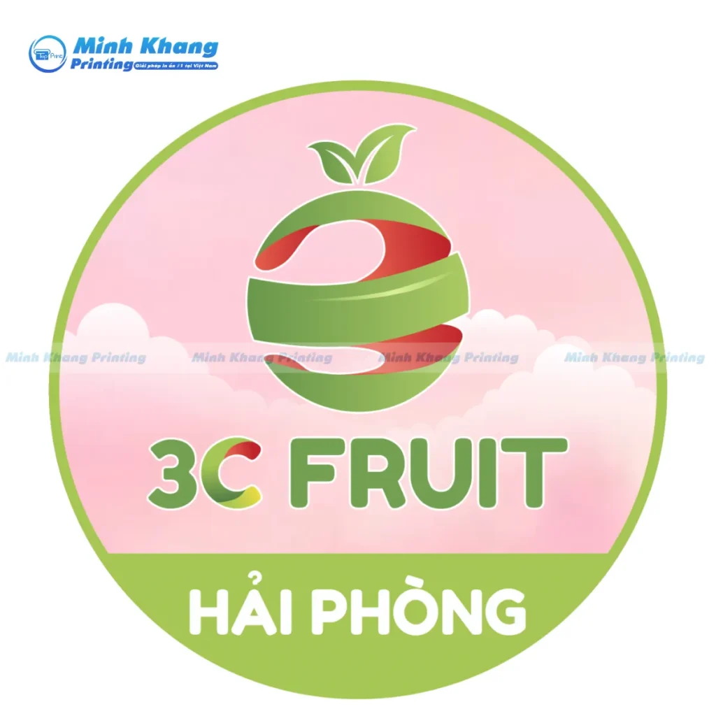 Mẫu logo dán giỏ trái cây nhập khẩu toát lên vẻ đẹp rất đẳng cấp, sang trọng