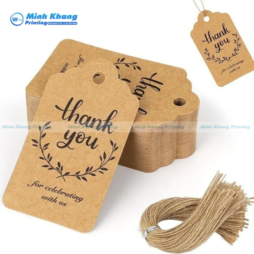 Mẫu tag giấy kraft in kỹ thuật số đa màu sắc với độ phân giải rất cao