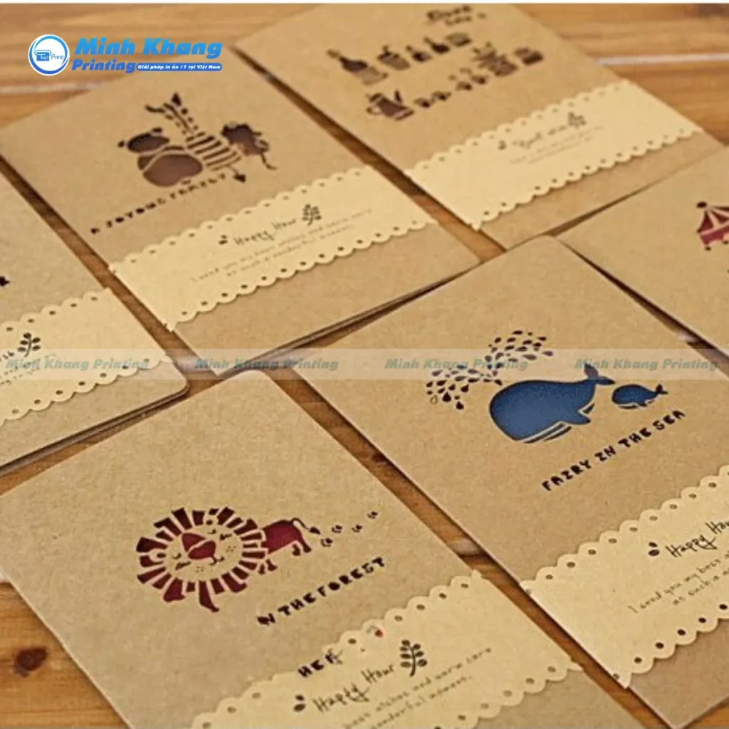 Mẫu mác treo kraft bế khuôn hình chữ nhật bo góc tiêu chuẩn tối ưu chi phí