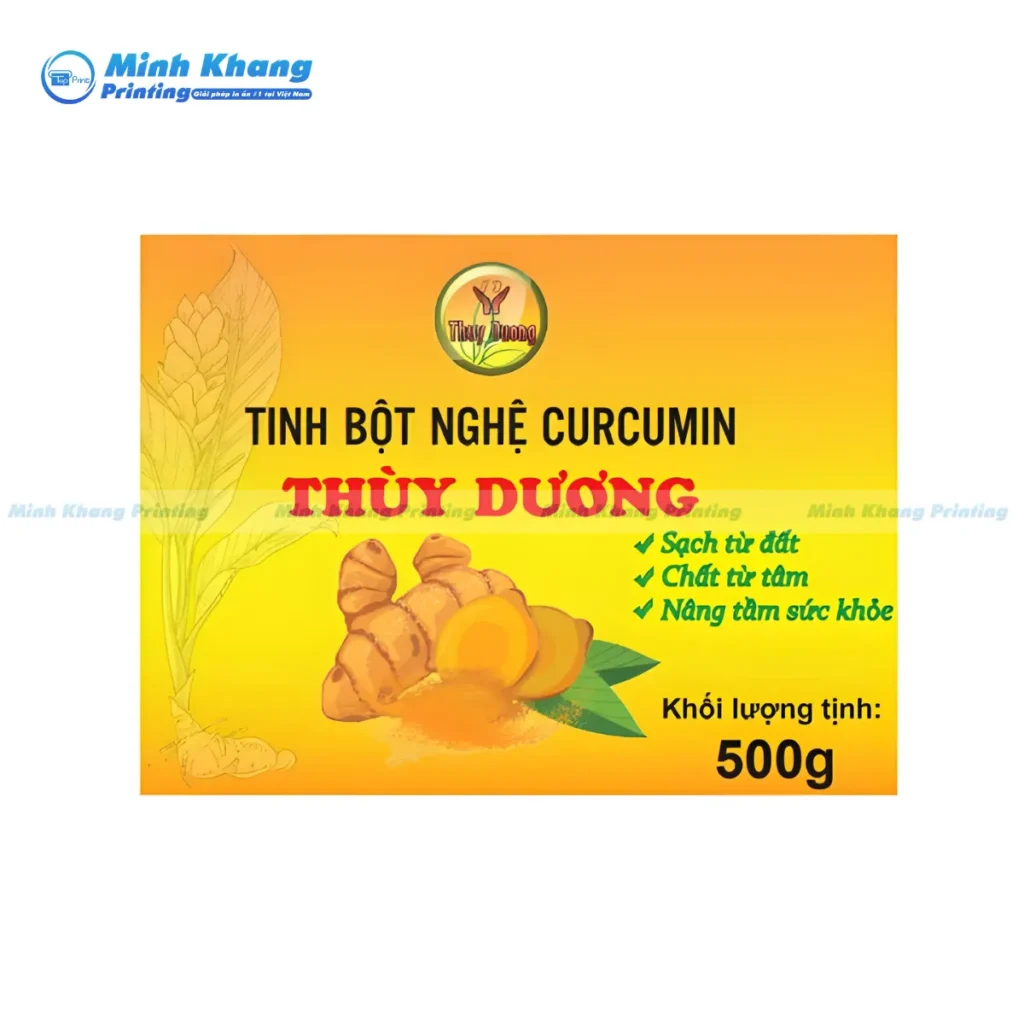Công Nghệ In, Gia Công, Kích Thước & Chất Liệu In Tem Nhãn Tinh Bột Nghệ Phổ Biến