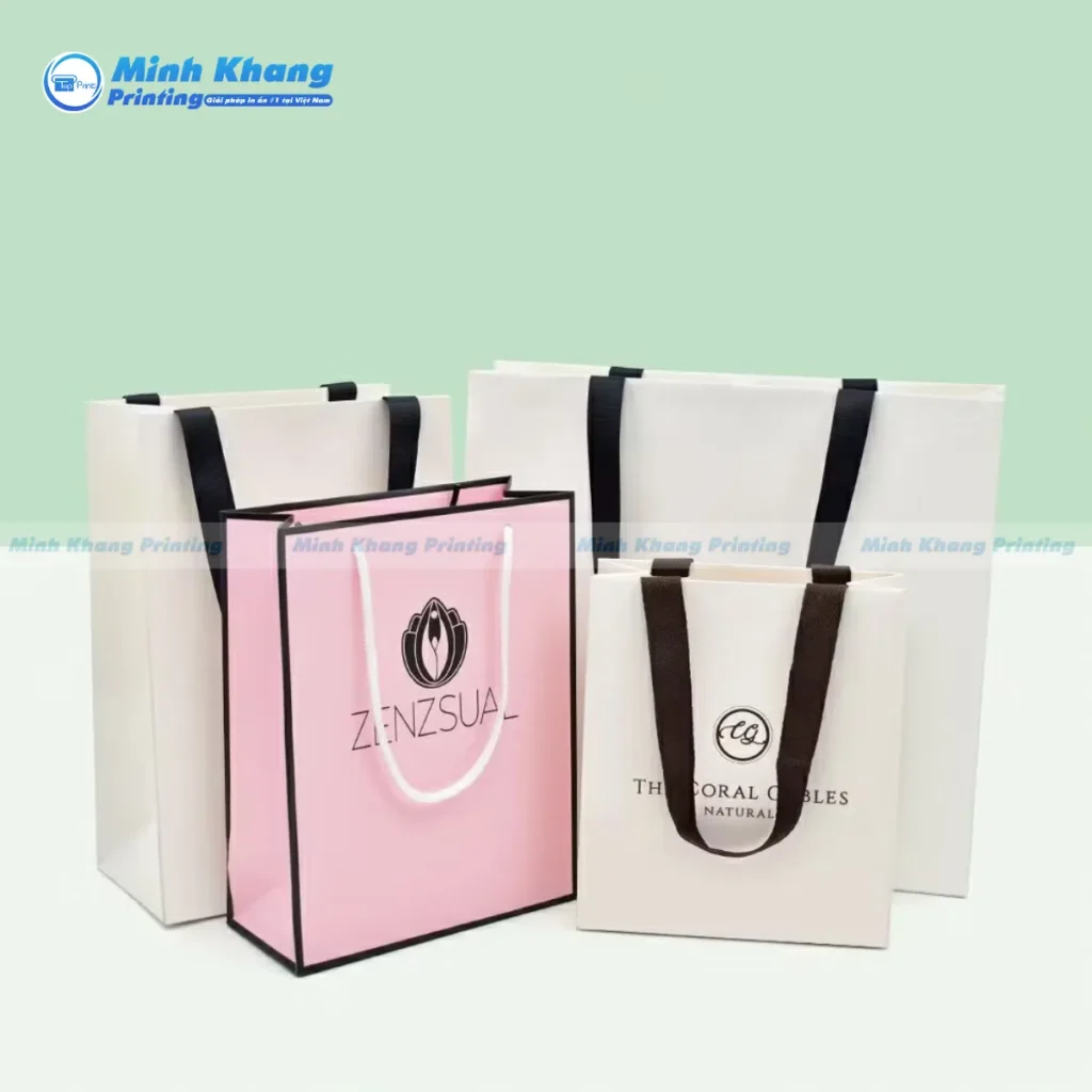 Mẫu bao bì túi giấy đứng couche cán màng mờ tạo sự đẳng cấp cho mỹ phẩm