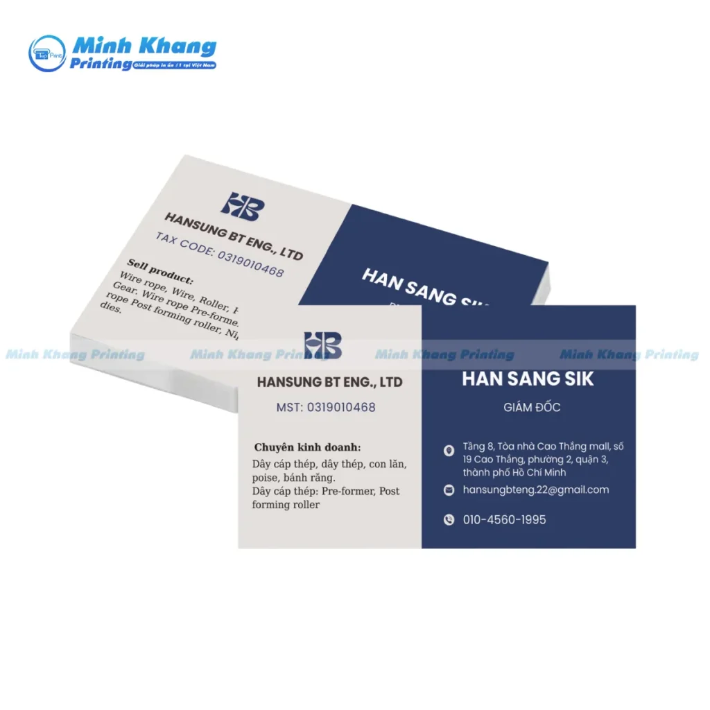 Mẫu card visit song ngữ Việt - Hàn khẳng định vị thế và quyền uy