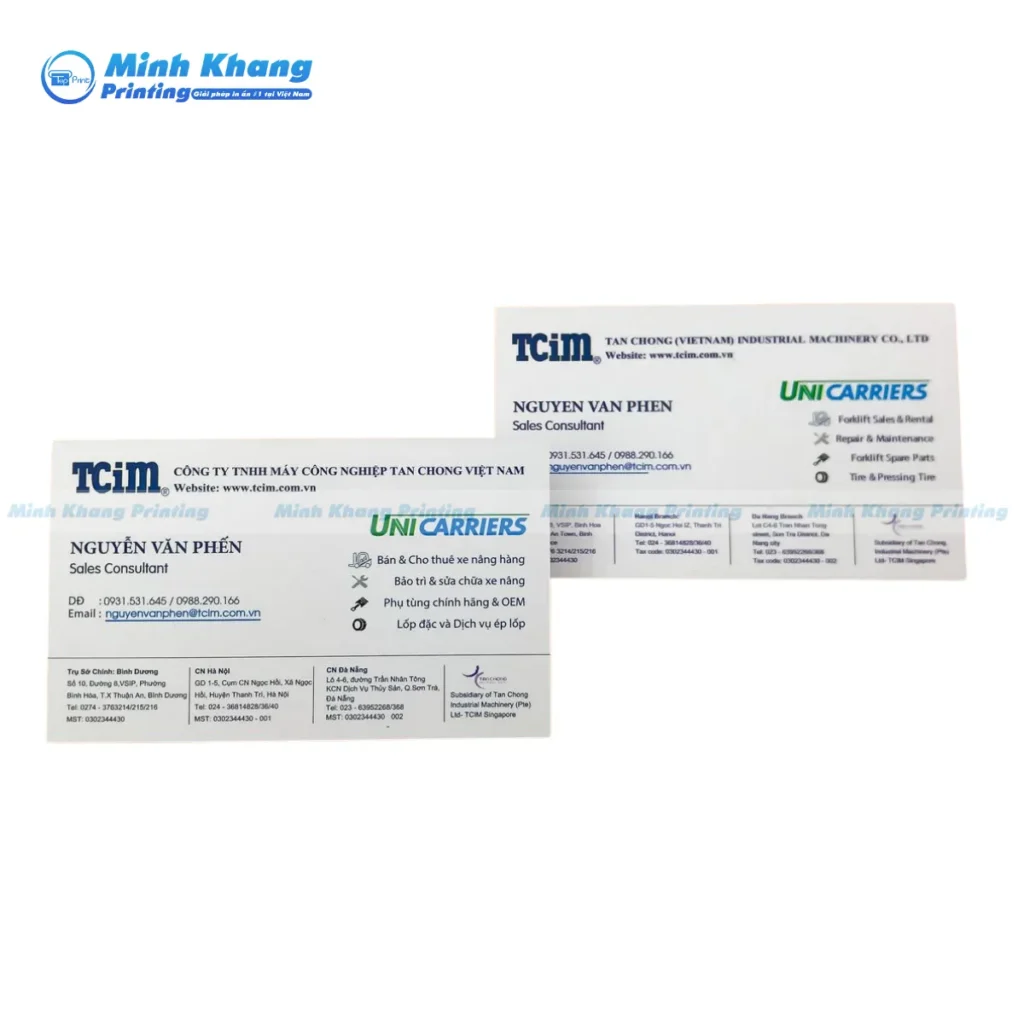 Mẫu card visit song ngữ in kỹ thuật số lấy liền