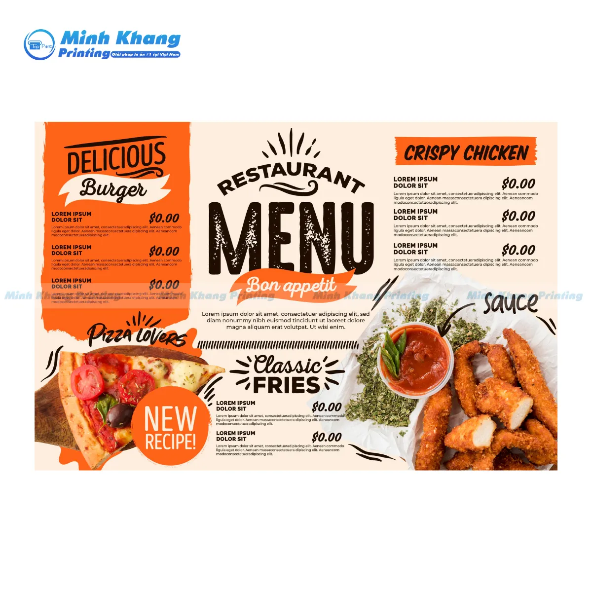 Mẫu menu thực đơn nhà hàng thức ăn nhanh