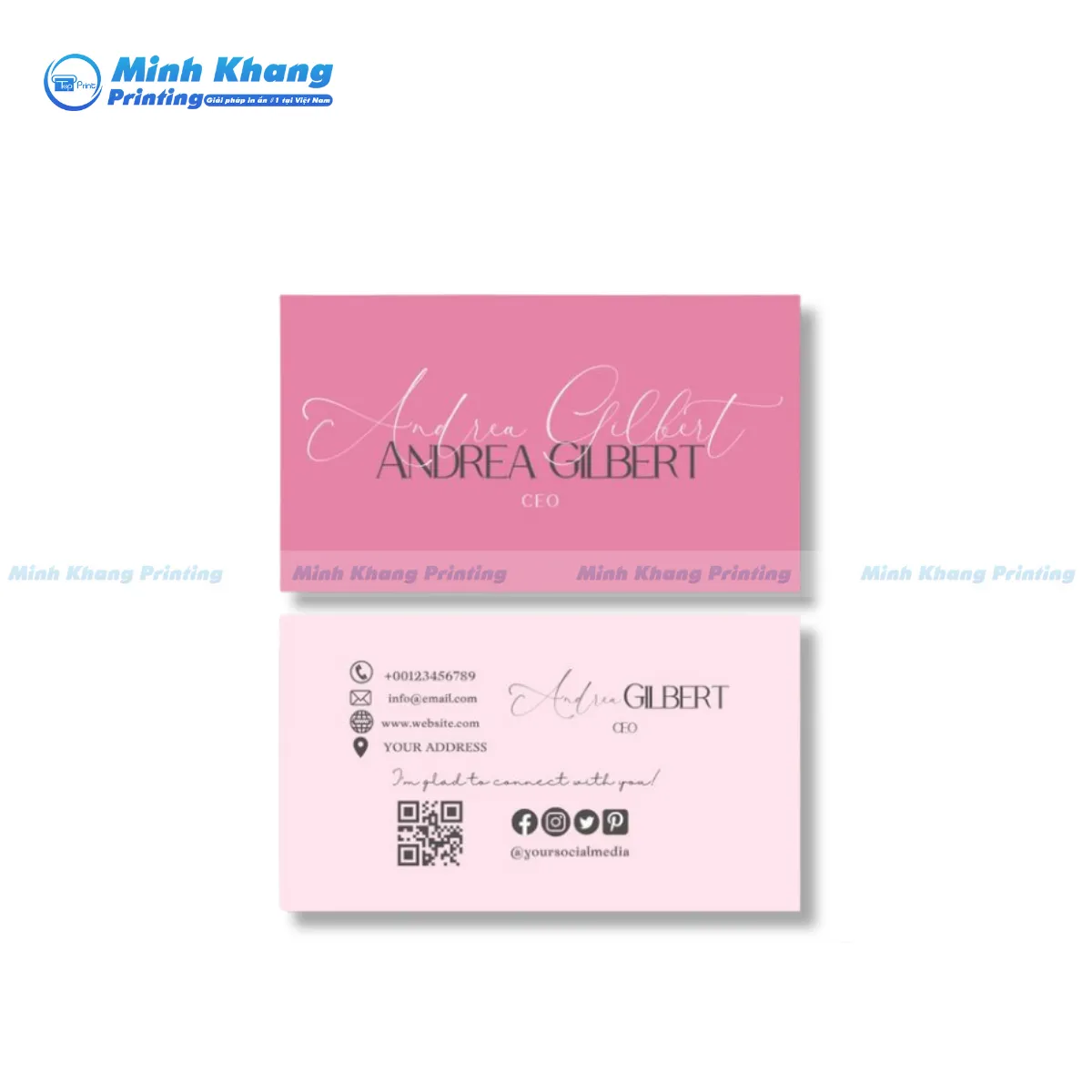 88+ Mẫu Card Visit Màu Hồng Nữ Tính, Dịu Dàng & Quyến Rũ