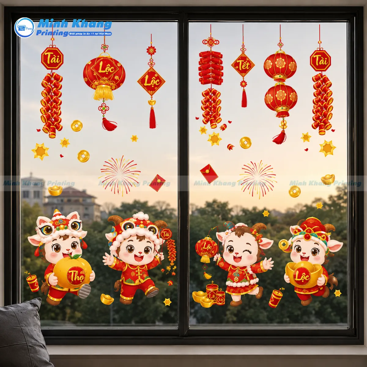 In Decal Dán Kính Trang Trí Tết 2027 Giá Rẻ Tại TPHCM & Hà Nội
