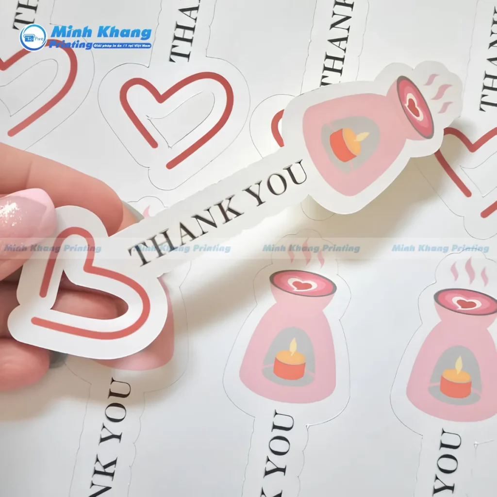 Mẫu decal nhãn dán cảm ơn , thank you