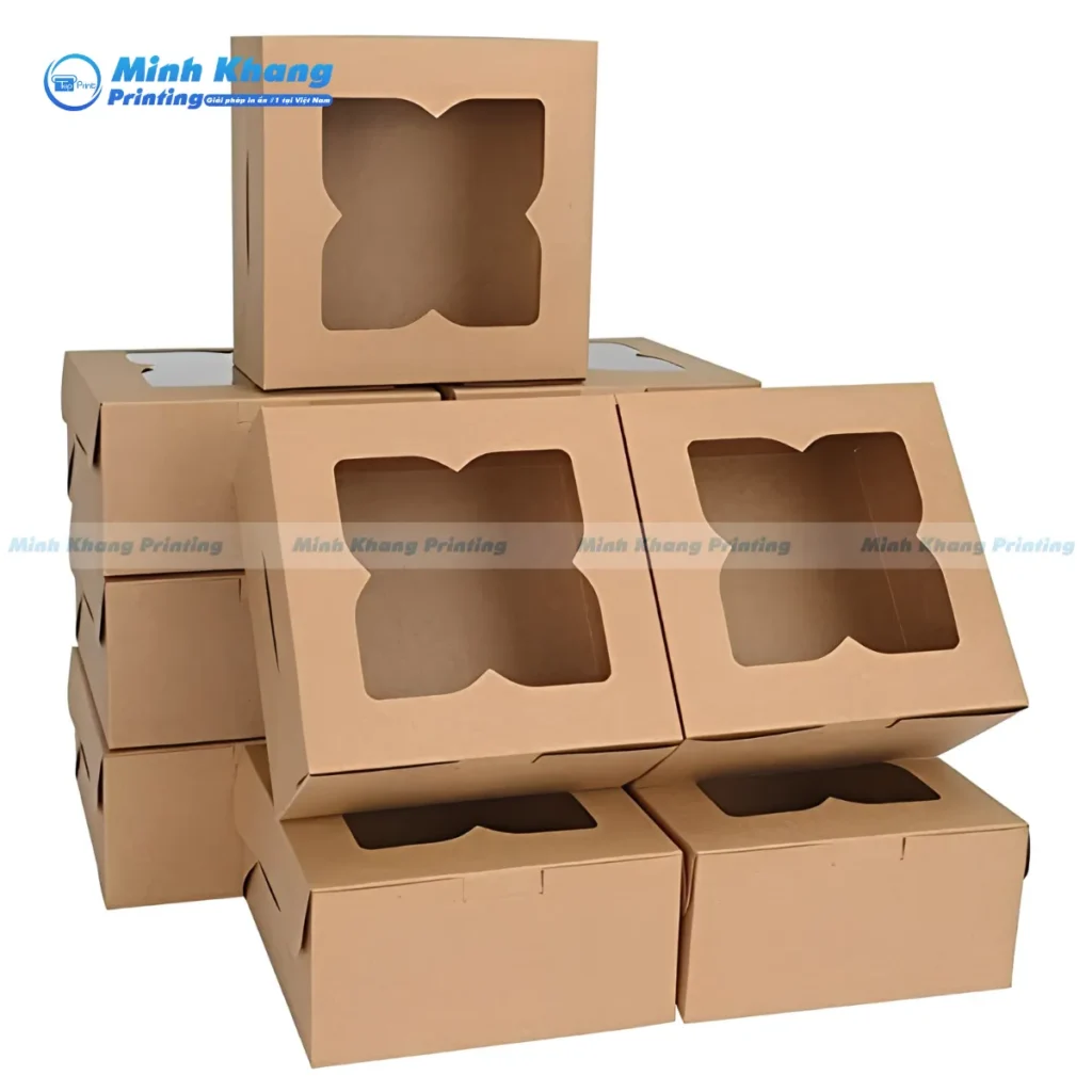 Mẫu hộp giấy kraft vuông thân thiện môi trường dễ phân hủy