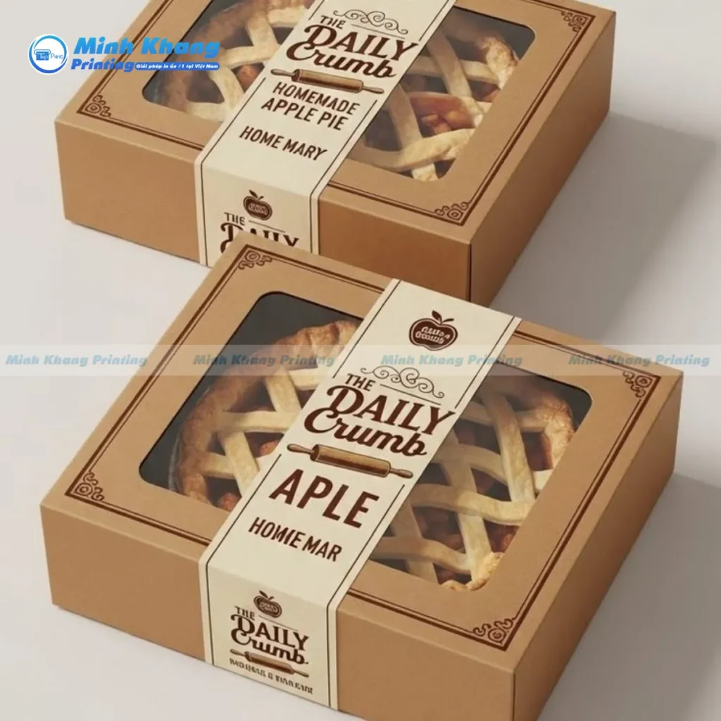 Mẫu hộp giấy kraft vuông nắp gài hai bên rất chắc chắ
