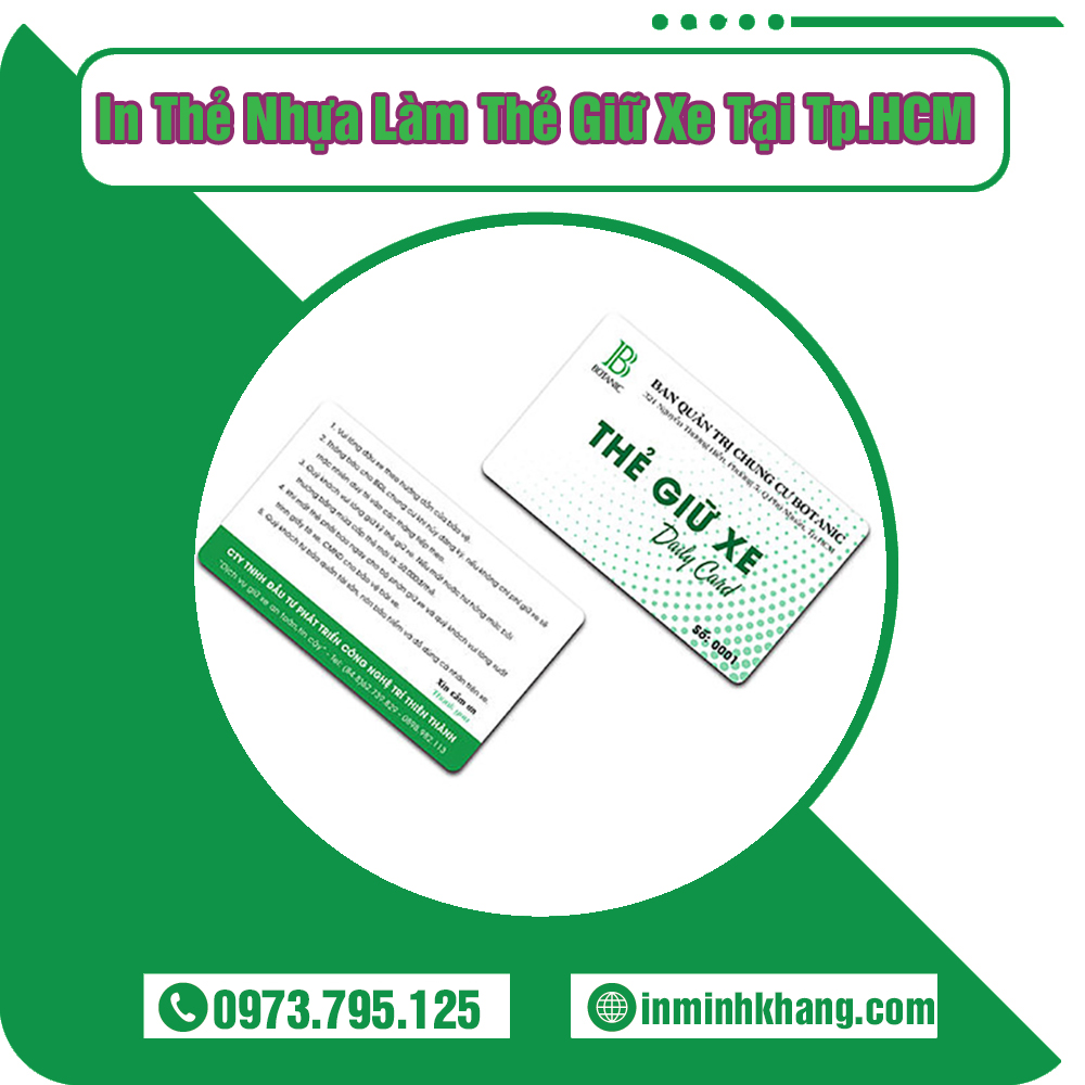 In Thẻ Nhựa Làm Thẻ Giữ Xe Tại Tphcm