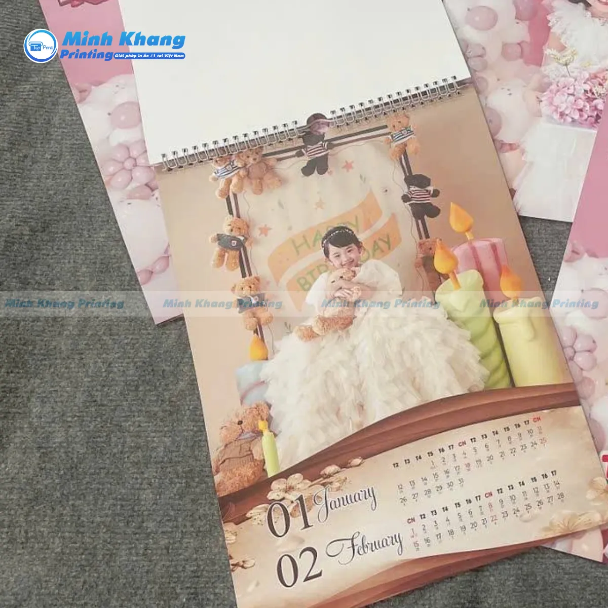 lịch lò xo 7 tờ treo tường