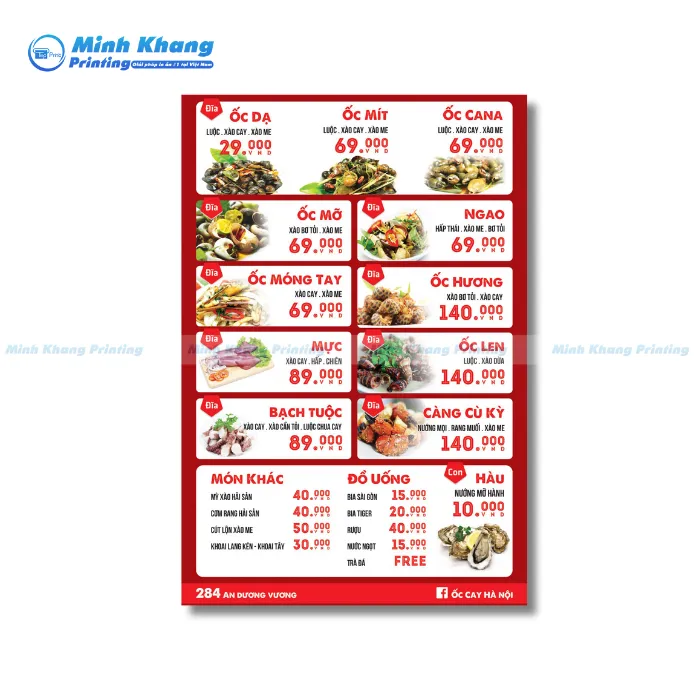 66+ Mẫu Menu Quán Ốc Hấp Dẫn, Bình Dân & Thu Hút