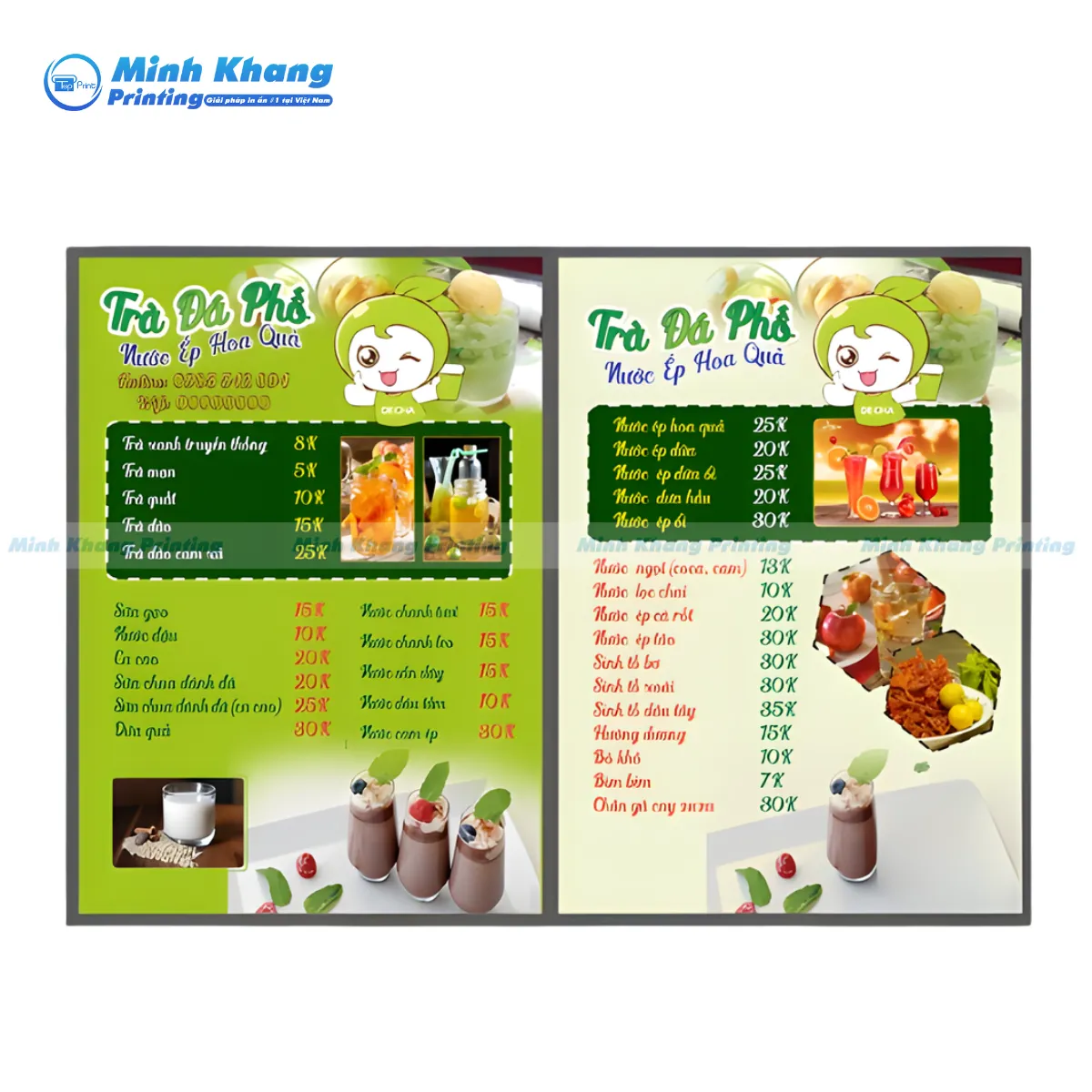 50+ Mẫu Menu Quán Trà Đá Vỉa Hè Truyền Thống & Hiện Đại