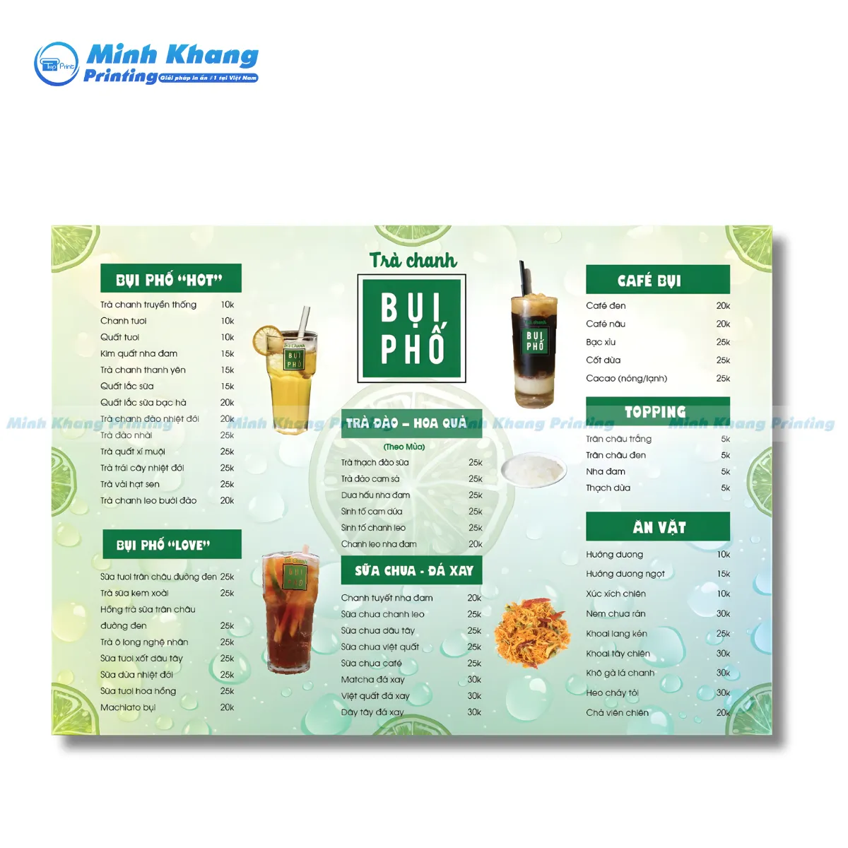 50+ Mẫu Menu Quán Trà Đá Vỉa Hè Truyền Thống & Hiện Đại