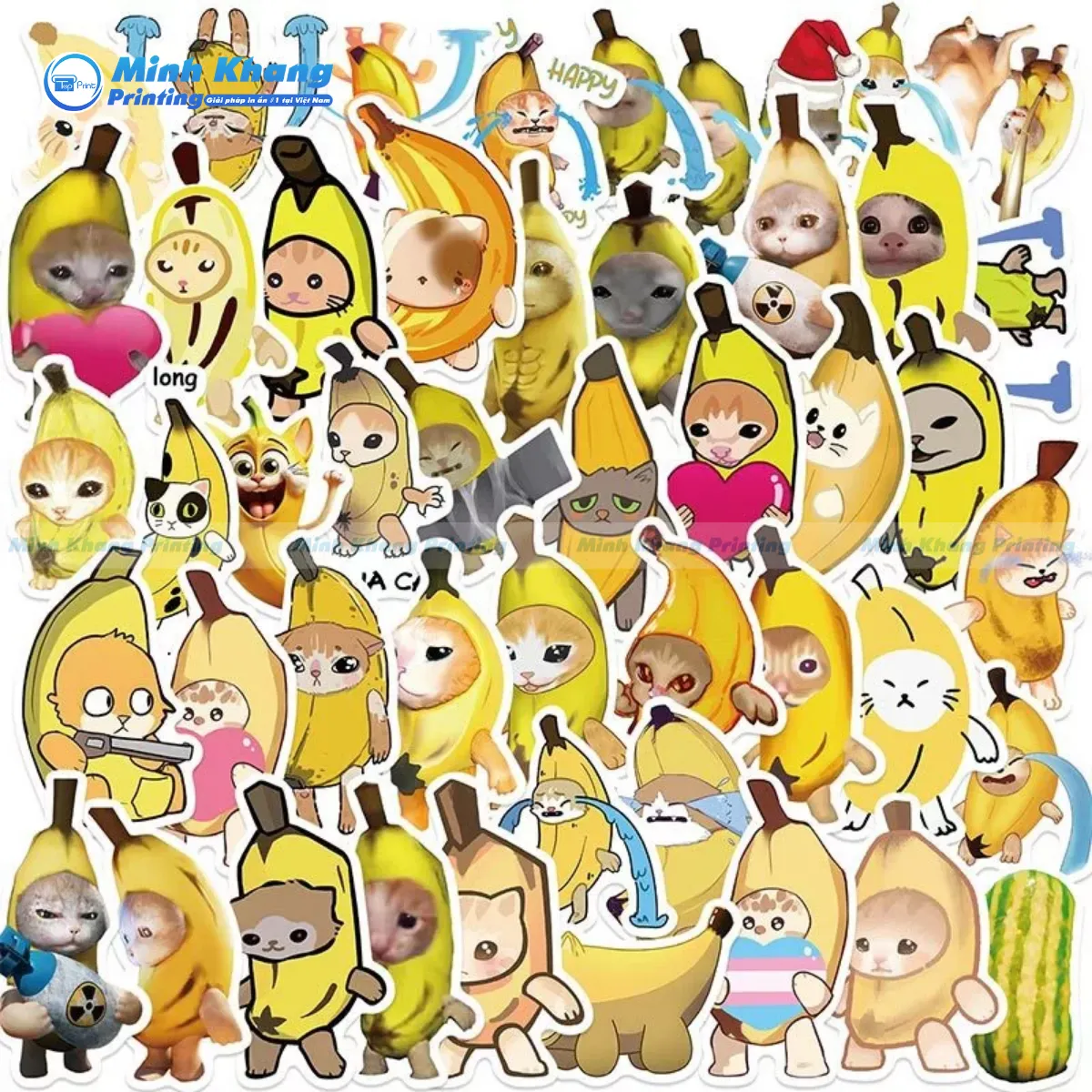 28+ Mẫu Sticker Chuối Lầy Lội & Cực Hài Hước Để Trang Trí