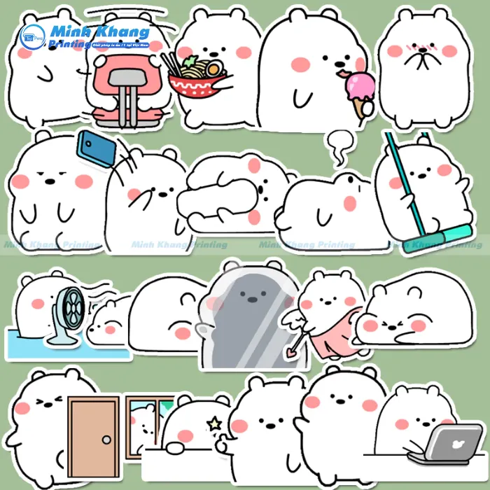38+ Mẫu Sticker Gấu, Bear Stickers Cute Dễ Thương