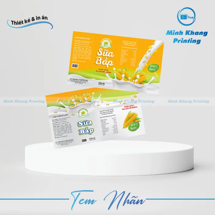 33+ Mẫu Tem Nhãn Sữa Bắp  Ấn Tượng & Thu Hút Khách Hàng