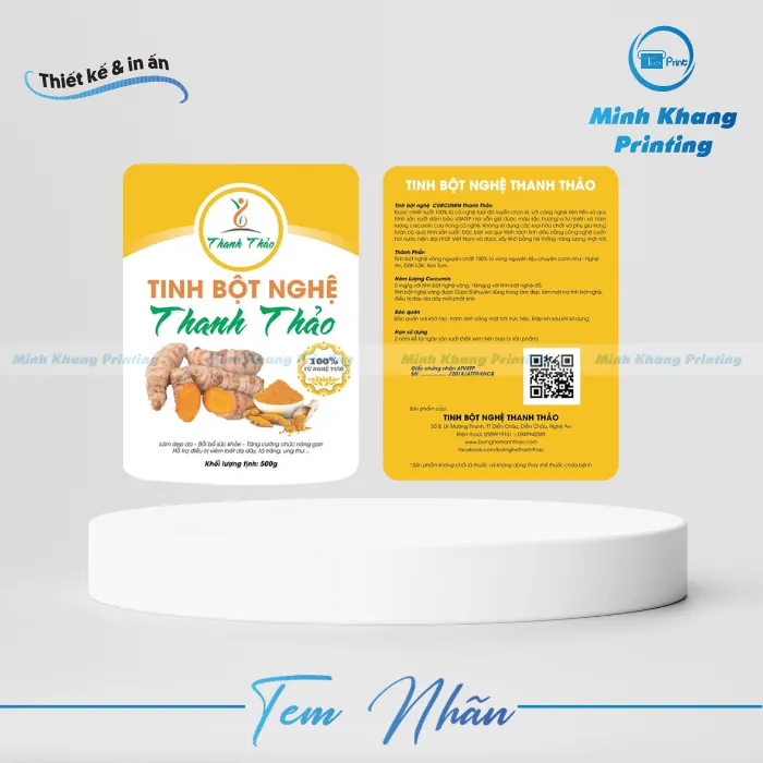 10+ Mẫu Tem Nhãn Tinh Bột Nghệ Đẹp & Tạo Uy Tín