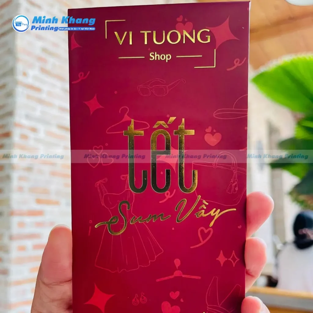 Mẫu bao lì xì sang trọng ép kim toàn phần tạo ấn tượng thị giác