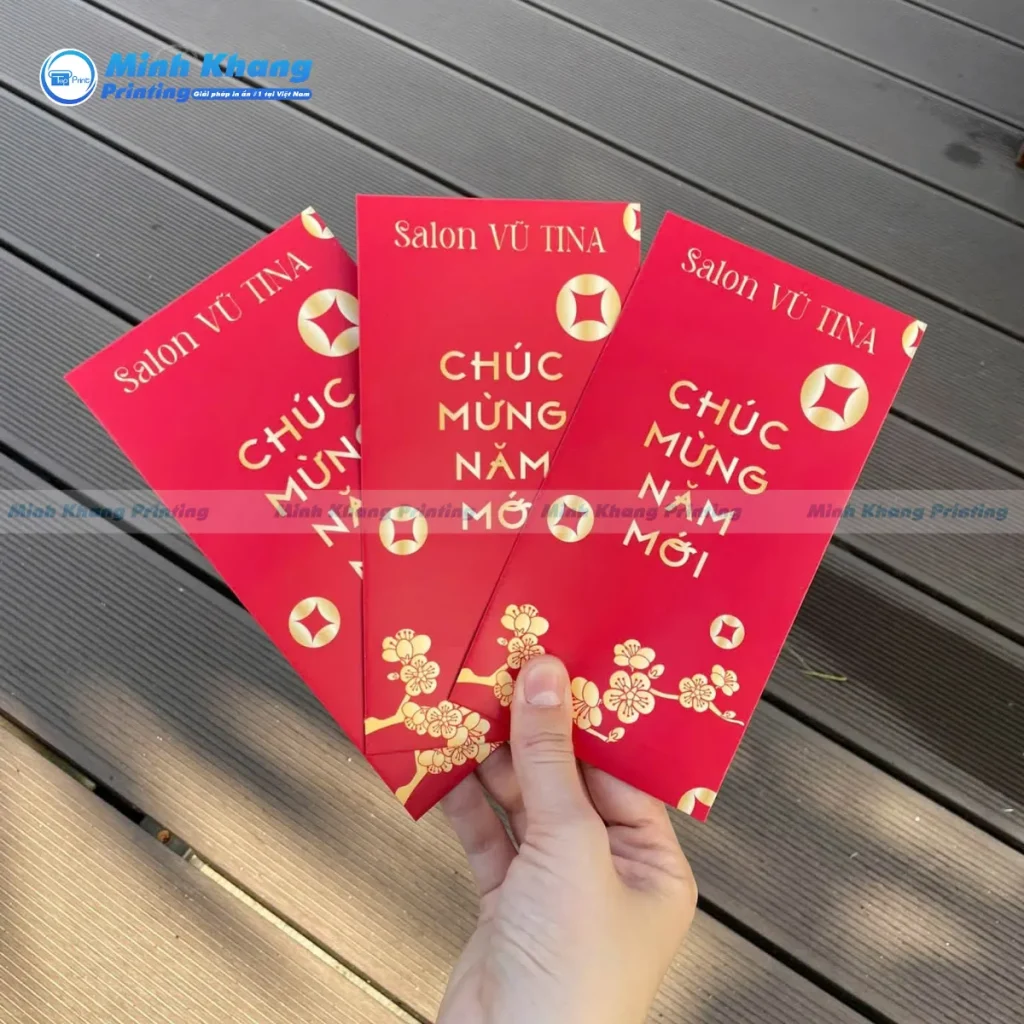 Mẫu in bao lì xì ép kim số lượng ít phù hợp ngân sách nhỏ