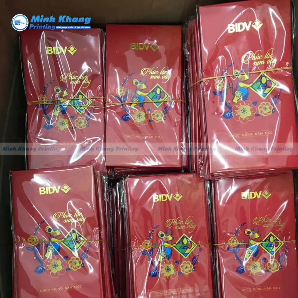 Mẫu bao lì xì dập nổi linh vật ép kim tinh xảo đầy nghệ thuật