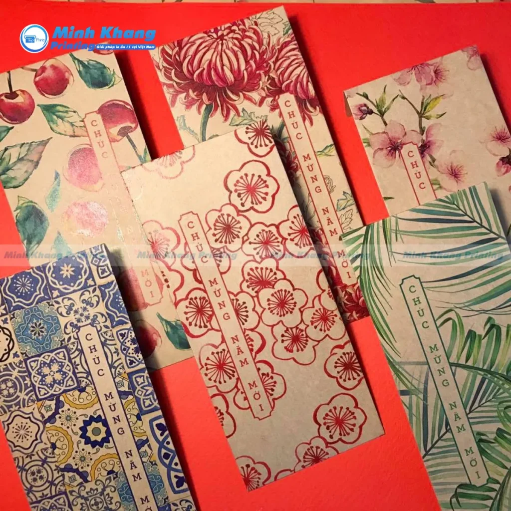 Mẫu bao lì xì giấy kraft thiết kế độc quyền cực đẹp