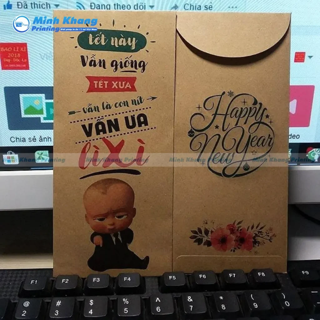 Mẫu bao lì xì giấy kraft thích hợp làm quà bạn bè
