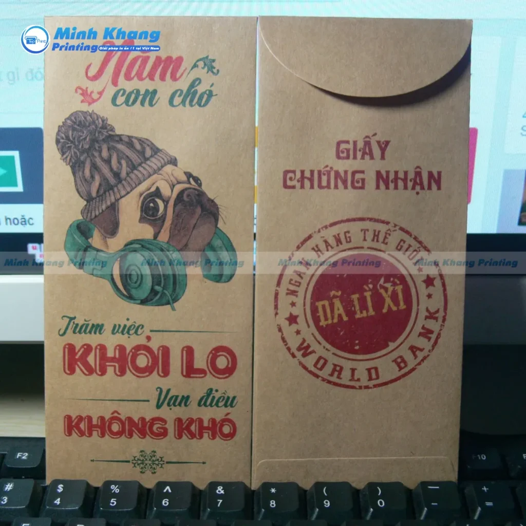 Mẫu bao lì xì kraft vintage thu hút người dùng hiện đại