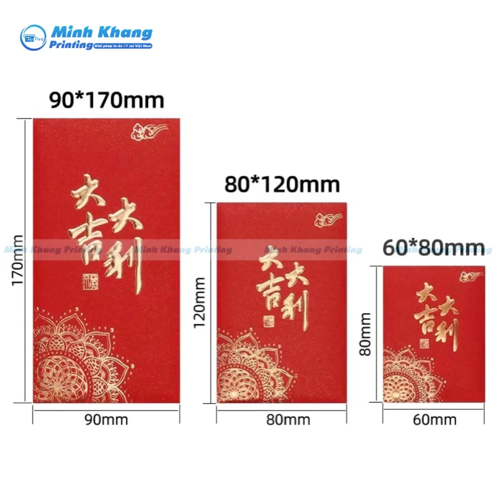 Kích Thước bao lì xì Tiêu Chuẩn Và Quy Cách Khổ Bế