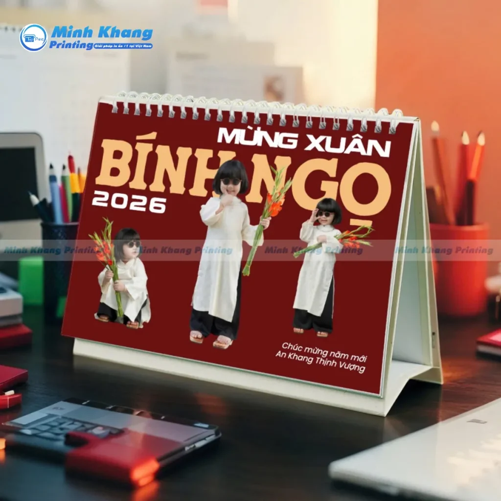 Mẫu lịch để bàn chữ A thiết kế theo yêu cầu hình ảnh cá nhân