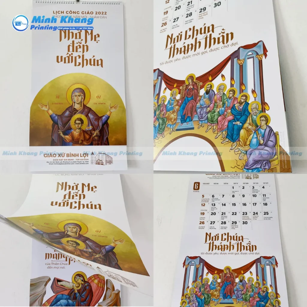 Mẫu lịch công giáo lò xo bám sát lịch của Hội Thánh một cách cực kỳ chuẩn