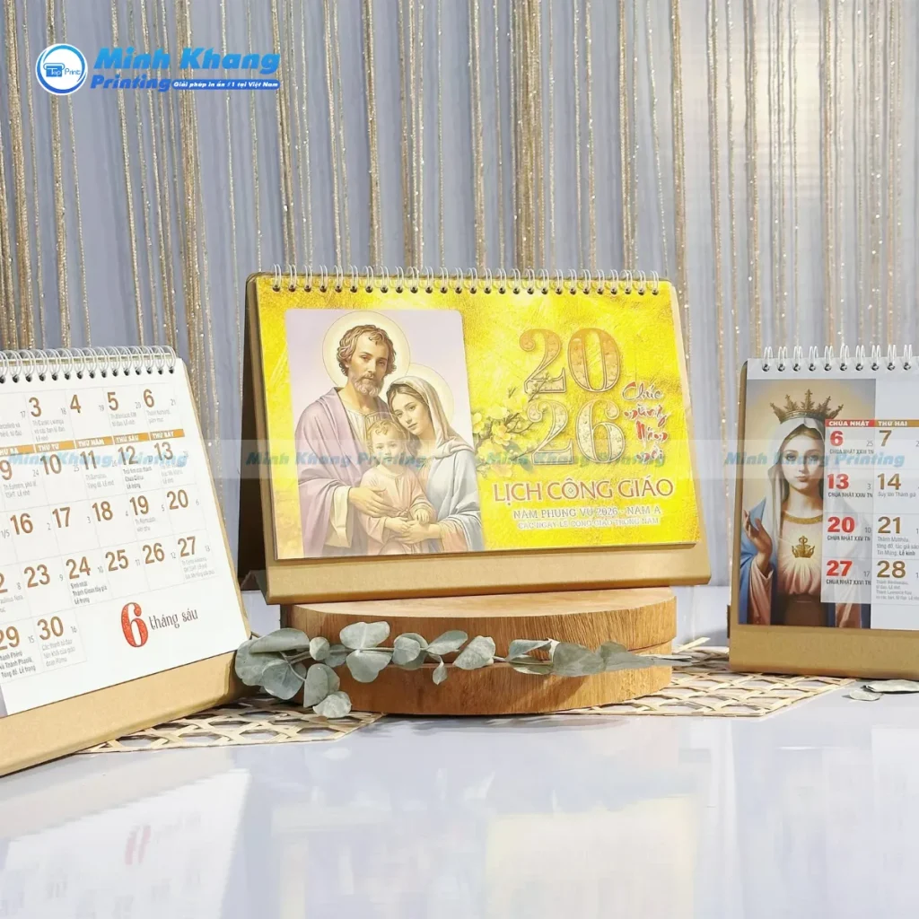 Mẫu lịch để bàn công giáo bồi đế cứng cáp đồng hành cùng đức tin Kitô giáo
