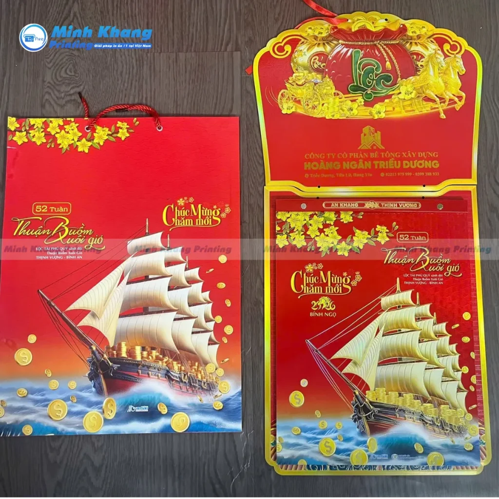 Mẫu lịch 52 tuần Thuận Buồm Xuôi Gió mang nhiều tài lộc