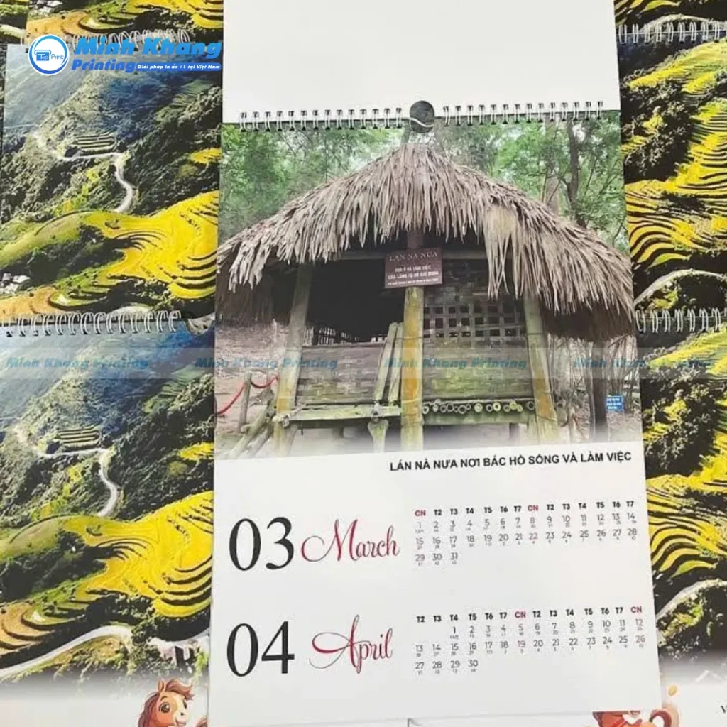 Mẫu lịch treo 5 trang chủ đề về Bác Hồ