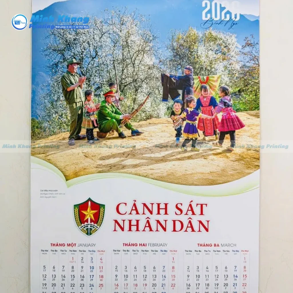 Mẫu lịch xuân 5 tờ hình ảnh vùng cao tây bắc