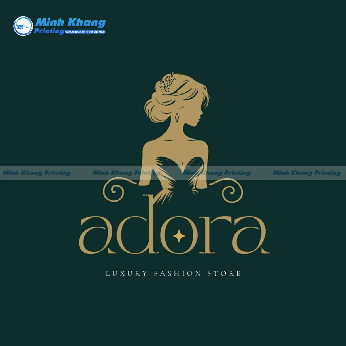 Mẫu logo thời trang Adora hình cô gái