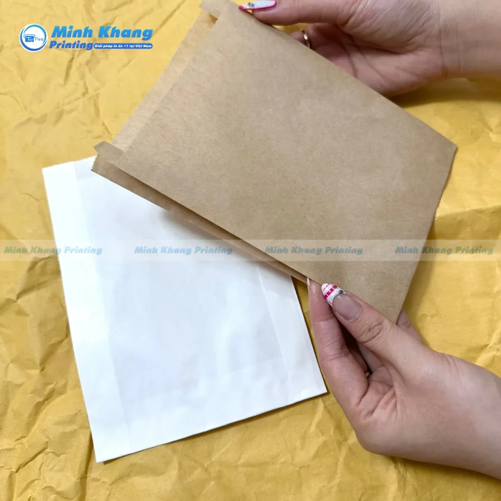 Mẫu túi giấy đựng bánh trơn không in họa tiết