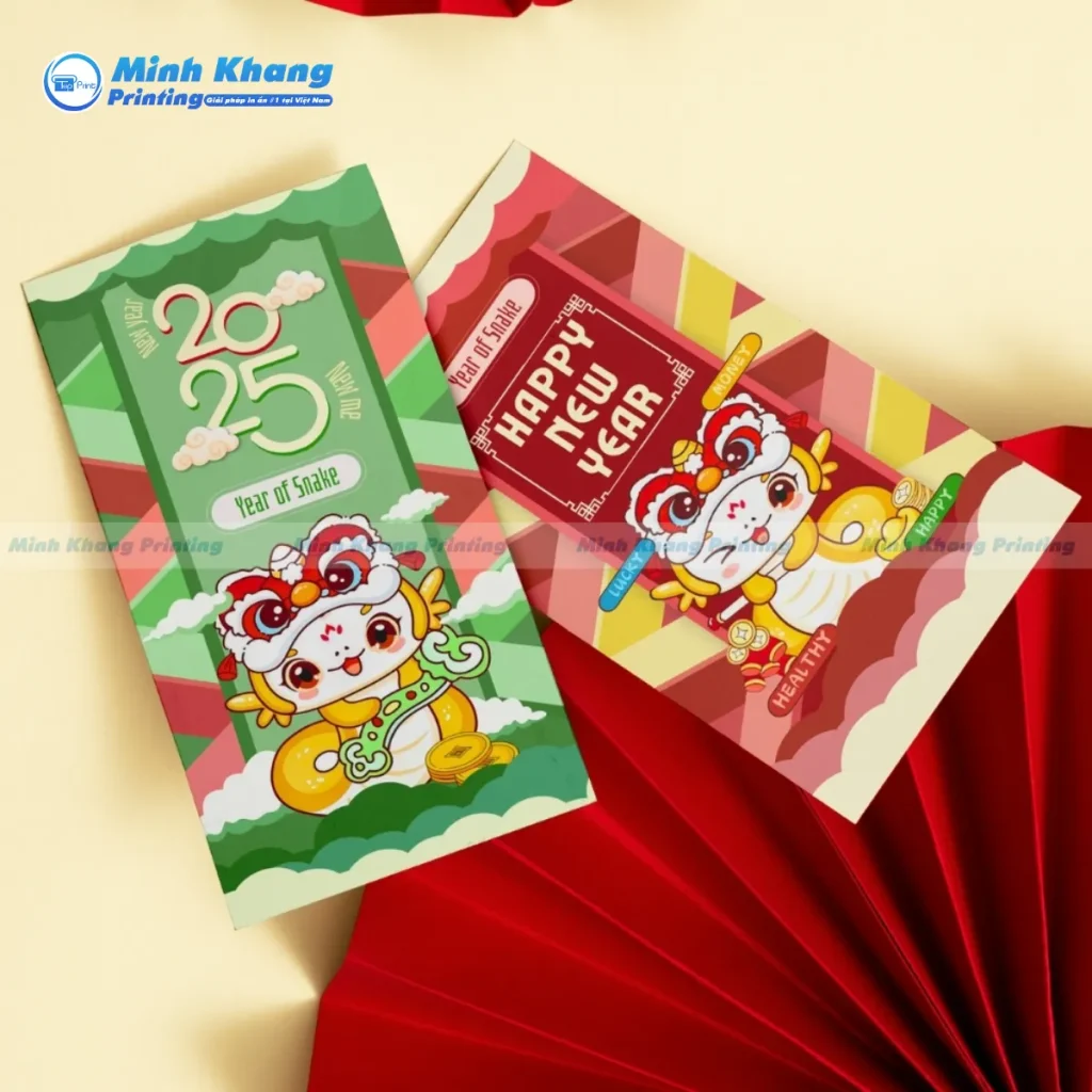 Mẫu bao lì xì con Tỵ chibi tươi xắn chúc trí tuệ luôn thông suốt