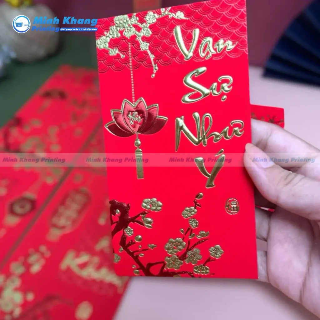 Mẫu bao lì xì dập nổi phong cách tối giản mang vẻ đẹp hiện đại