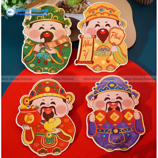Mẫu bao lì xì cắt bế hình thần tài cực dễ thương