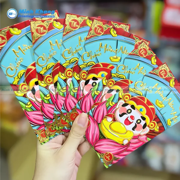 In Bao Lì Xì Hình Thần Tài May Mắn, Sang Trọng, Mẫu Hot 2027