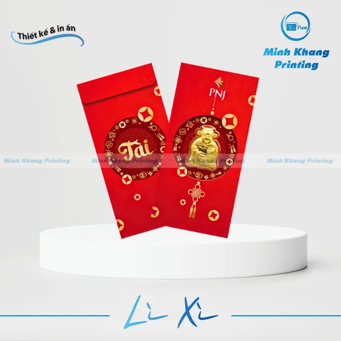 in bao lì xì hình thần tài
