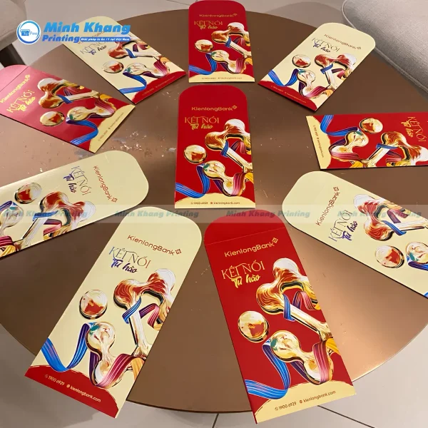 Mẫu in bao lì xì ngân hàng Kiên Long chất liệu giấy couche