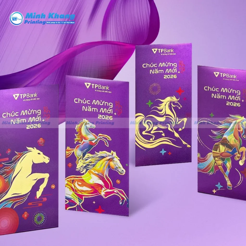 Mẫu bao lì xì ngân hàng cán màng mờ chống trầy xước